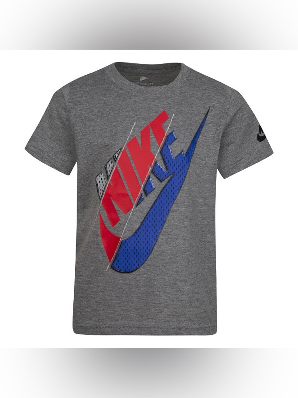 Nike Gray with Red and Blue Graphic Logo Tee size 6